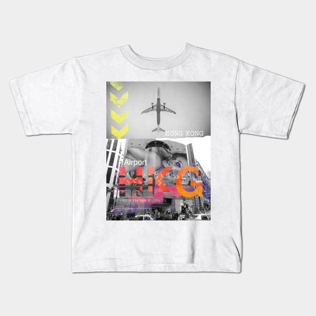 Hong Kong airport urban Kids T-Shirt by Woohoo